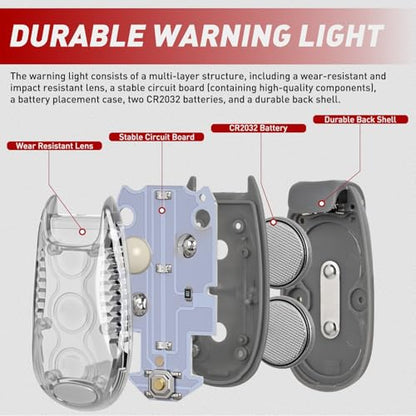 Nilight LED Safety Light 4PCS White Marine Navigation Bike Tail Lights Three Modes Waterproof Reflective Gear Clip On Flash Strobe Indicator Lamp for Night Boating Fishing Cycling Jogging - color: 3LED Safety Light-White