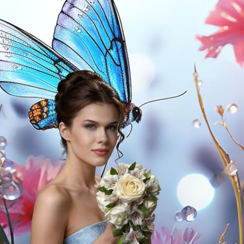 Dragonfly and Flowers Backdrop Background for Photography 5x7ft Photobooth Professional Photo Backdrop Curtains Video Photography Studio Photo Backgrounds Banner Booth Background Screen Parties - color: Dragonfly And Flowers