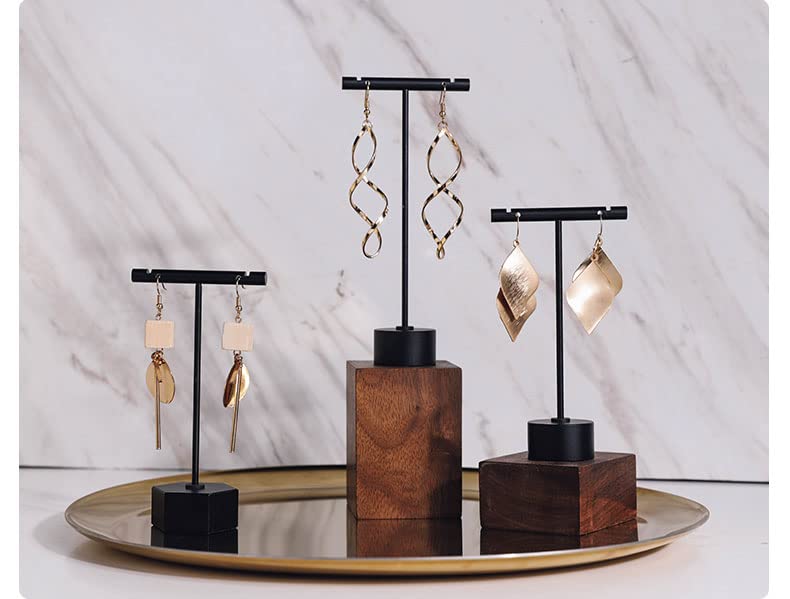 4Pcs Black Metal Earring T Bar Stand Retail Display Holders for Show, Jewelry Online Stores Photography Display Props (Black 4pcs) - color: Black 4pcs