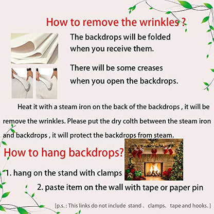 8x6ft Fireplace Holiday Photography Backdrop Photo Booths Studio Props Vinyl Christmas Stocking Tree Photo Background Winter Xmas Birthday Party Decorations Baby Shower Supplies - size: 8x6ft
