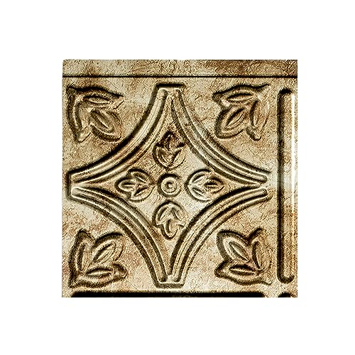 FASÄDE Traditional Style/Pattern 1 Decorative Vinyl Backsplash Panel in Bermuda Bronze (6X6 Inch Sample) - color: Bermuda Bronze, size: 6X6 Inch Sample