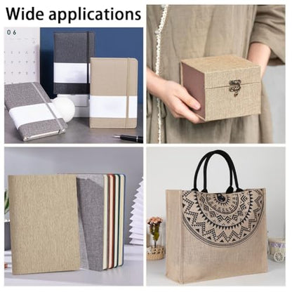 CRASPIRE 51 x 11.8 Inch Book Binding Cloth Book Cover Fabric Polyester Linen Woven Surface Paper Backed Burlywood Bookcover for Books Album Scrapbooking Archival DIY Covering Bookbinding Protector - color: Burly Wood