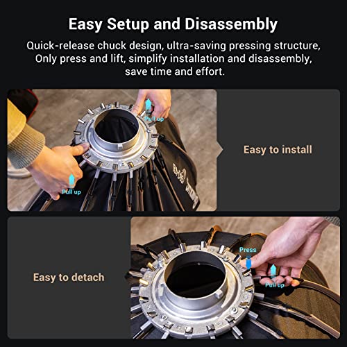SMALLRIG Parabolic Softbox Quick Release, Parabolic Softbox, Compatible with SmallRig RC 120D/RC 120B/RC 220D/RC220B and Other Bowens Mount Light (33.5inch/85cm) - size: 85 cm - Deep
