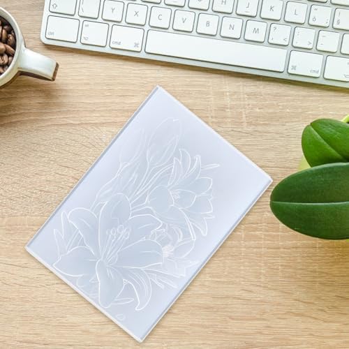 CRASPIRE Floral Embossing Folder 3D Embossed Folders White Plastic Spring Flowers Pattern Texture Background Paper Machine Template Stencils for DIY Arts Crafting Cards Making Scrapbooking Decors - style: Flower