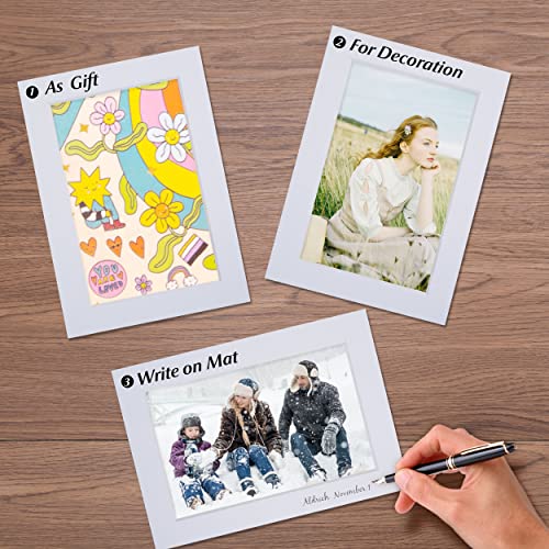 Falling in Art 5 Pack Acid Free 16x20'' White Picture Mats Board Show Kit for 11x14'' Pictures, 4-Ply Beveled Pre-Cut Photo Boards with Backing Board and Plastic Clear Bags - size: 16x20-5 Pack