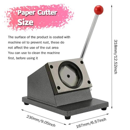 2X2 inch Square Refrigerator Photo Magnet Maker Machine, DIY Custom Badge Maker with Picture Cutter+200 Sets of Supplies +100 Sheets of Photo Paper