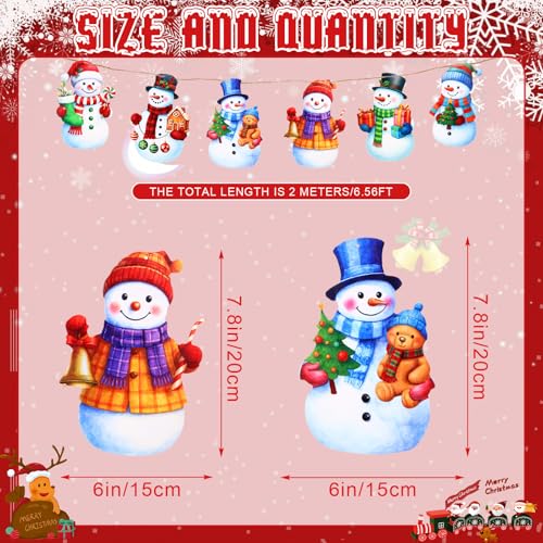 Winter Snowman Garland Wooden Snowman Banner Winter Decoration for Home, Wooden Hanging Garland for Christmas Halloween Thanksgiving Party Wall Decor Photo Booth Backdrop - style: Snowman