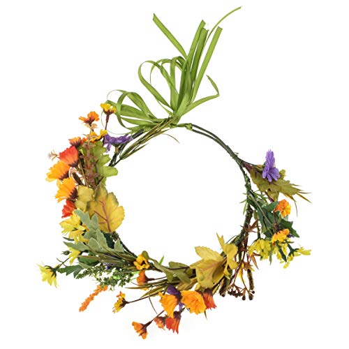 Vividsun Bridal Green Leaf flower Crown Eucalyptus Floral Headband Wedding Festivals Photo Props (A-yellow) - color: A-yellow