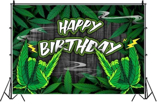Green Leaves Birthday Backdrop Cool Green Plant Leaves Photography Background Natural Plants Grass Jungle Theme Decor Banner Portrait Photo Booth Studio Props 9x6ft FU052YL - size: 9x6ft