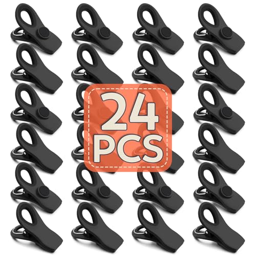 FINDMAG 24 Pack Chip Clips for Food Storage, Magnetic Plastic Bag Clips with Strong Magnet for Fridge, RV Accessories, Snack Bags, Chips, and Kitchen Use (Black) - color: Black, size: Pack of 24