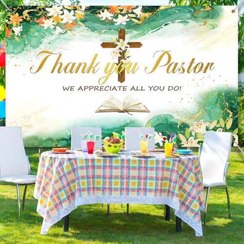 Thank You Pastor Backdrop Pastor Appreciation Day Photography Background Marble Texture Appreciation Decor Banner Church Events Celebrations Supplies Photo Booth Studio Props 7x5ft FU018YL - size: 7x5ft