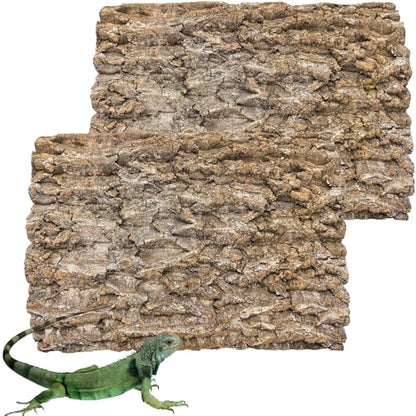 Hamiledyi 2PCS Cork Terrarium Background 15.7x11.8in Natural Cork Large Bark Backdrop Reptile Climbing Mat Habitat Decor for Spider Lizard Chamelon Turtle Beared Dragon - size: 2PCS-15.7x11.8in