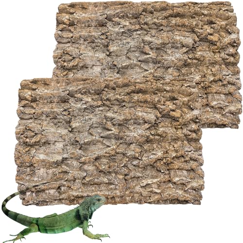 Hamiledyi 2PCS Cork Terrarium Background 15.7x11.8in Natural Cork Large Bark Backdrop Reptile Climbing Mat Habitat Decor for Spider Lizard Chamelon Turtle Beared Dragon - size: 2PCS-15.7x11.8in