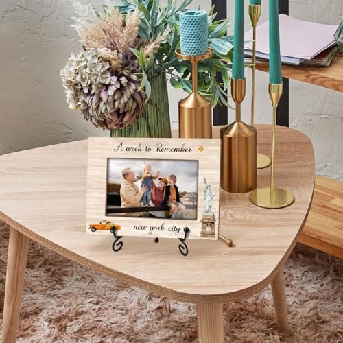 New York Vacation Frame - A Week To Remember,Family Vacation Honeymoon Holiday Trip, 4 x 6 Picture Frame with Stand for Tabletop Display, Birthday Gifts - New York - color: Frame25