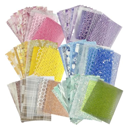 PRSTINCOL 90 Sheets Scrapbook Paper with Mesh Fabric,6 Pack Aesthetic Assorted Paper for Scrapbooking, Scrapbook Supplies DIY Crafts and Card Making,7.1x5.1 Inch - color: MushPaper6in1
