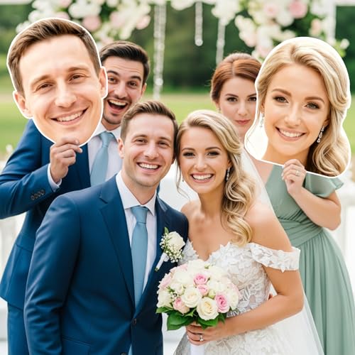 20-48" 5PCS Custom Big Head Cutout Personalized Giant Face for Parties, Birthdays, Weddings, Sports Events, Photo Props, On a Stick, Coroplast - color: 5 Pieces