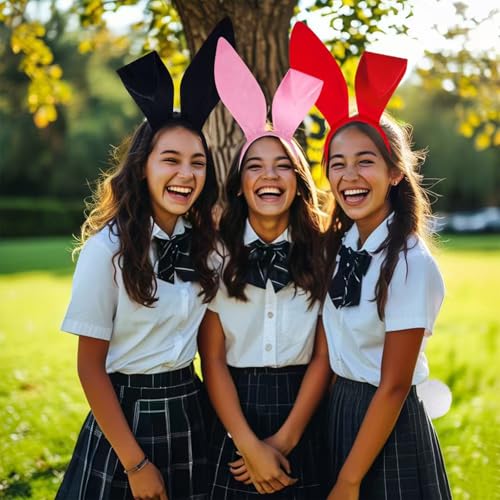 Rabbits Ears Hairband Photo Props Easters Hair Hoop Headband Party Headpiece Dress up Headbands for Music Festival - color: Pumpkin Color