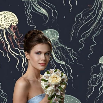 Jellyfish Pattern Backdrop Background for Photography 5x7ft Photobooth Professional Photo Backdrop Curtains Video Photography Studio Photo Backgrounds Banner Booth Background Screen Parties - color: Jellyfish Pattern