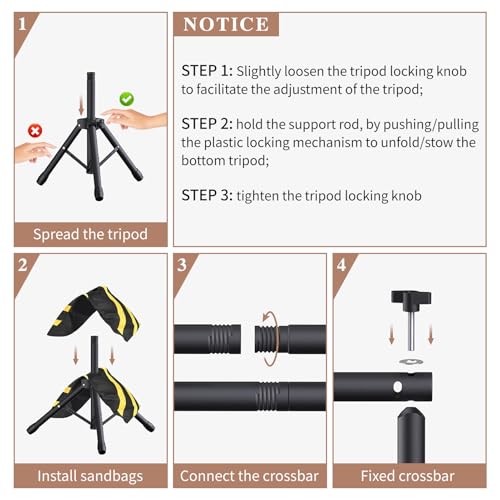 Backdrop Stand 10x7.5ft (WxH), Photo Back Drop Stand for Party, Heavy Duty Background Stand Kit with 6 Clamps and 2 Sandbags