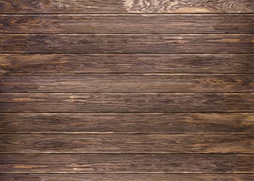 LYWYGG 12X10FT Thin Vinyl Brown Wood Backdrop Photographers Retro Wood Wall Background Cloth Seamless CP-19-1210 - size: 12X10FT