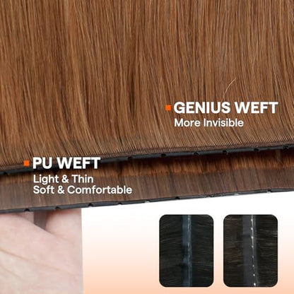 Full Shine Butterfly Weft Hair Extensions 22 inch Color 330 Ginger and Kit Tools