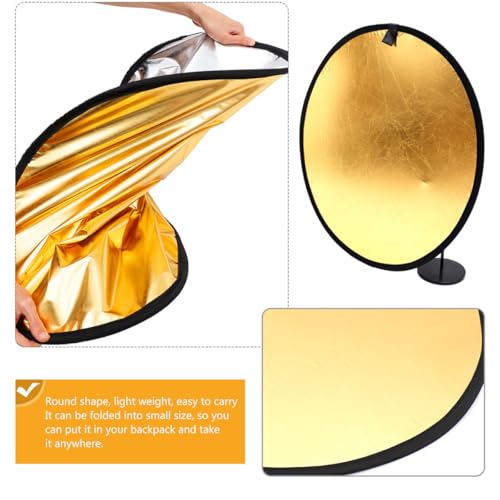 Foldable Photography Light Bounce Board 2-in-1 Metallic Photo Reflector for Indoor and Outdoor Studio Lighting Accessories