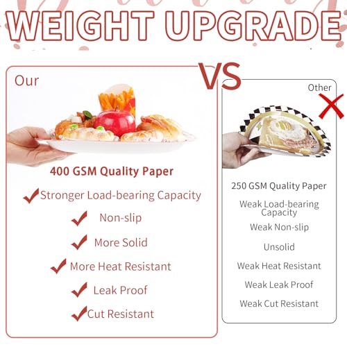 Grencian 50Pcs Pink Rose Gold Birthday Oval Plates 10" x 12" Large Heavy Duty Pink Dots Paper Plates Disposable 400GSM Tableware Dinnerware for Girls Women Rose Gold Birthday Party Decorations - style: Pink Rose Gold Oval Kit