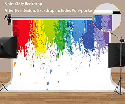 Paint Splatter Backdrop for Party Photography Art Background Abstract Photo Booth Studio Props 10x7ft HXMT600 - size: 10x7ft