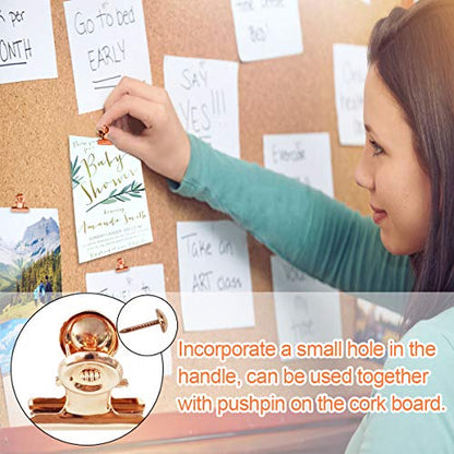 Small Bulldog Clips Rose Gold - Coideal 30 Pcs Mini Metal Binder Bull Clips Hinge Paper Clip Office Clamps for Picture Photos (22mm) - color: Rose Gold