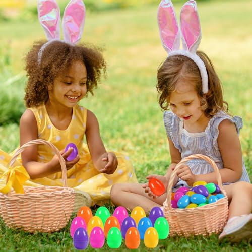 30Pcs Fillable Easter Eggs, 2.36'' Plastic Bright Easter Eggs Empty Bulk Assortment, Perfect for Easter Egg Hunt/Surprise Egg