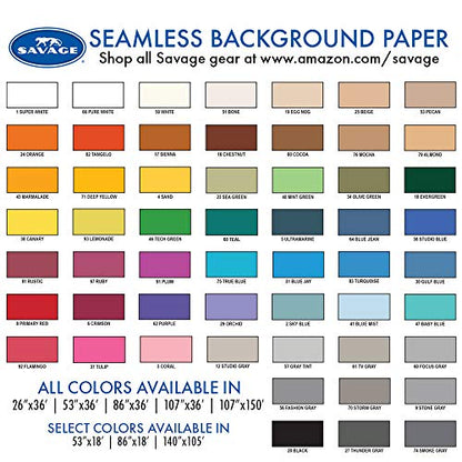 Savage Seamless Paper Photography Backdrop - Color #58 Studio Blue, Size 26 Inches Wide x 36 Feet Long, Backdrop for Tabletop Product Photography and Crafting - Made in USA - size: 26 in x 36 ft