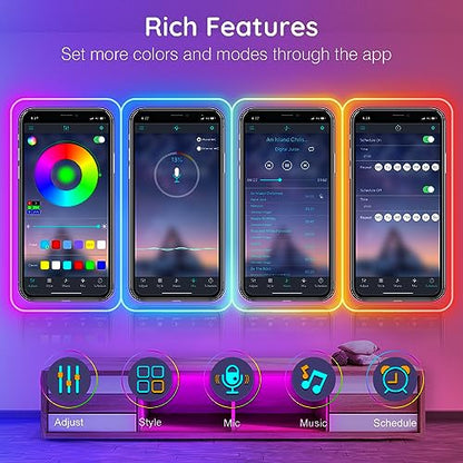AILBTON 100Ft Neon Rope Lights,Flexible Led Rope Lights Control with App/Remote,Multiple Modes Music Sync Gaming RGB Led Neon Lights for Bedroom Outdoor - size: 100FT