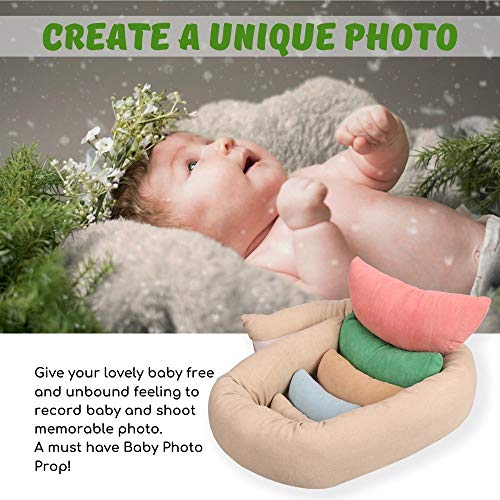 Sunmig Newborn Photography Props, Ultra-Soft Baby Donut Posing Pillows, Professional Baby Photo Props Set Fits 0-6 Months Baby,Pack of 6, Multicolor
