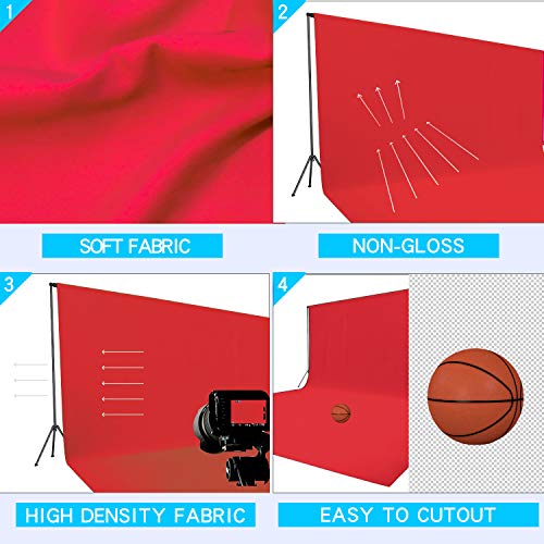 ISSUNTEX 5X7 ft Background Muslin Backdrop, Photo Studio, Collapsible High Density Screen for Video Photography and Television-Red - color: Red, size: 5X7 ft