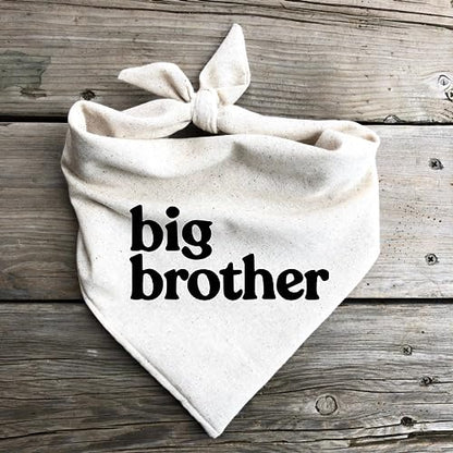 Dog Bandana Pregnancy Announcement Big Brother Baby Reveal Oatmeal Cream Minimal Neutral Color Announcement to Family (X-Small) - size: X-Small