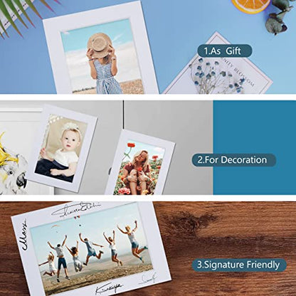 Somime 10 Pack White Photo Mats 11x14 for 8x10 with Core Bevel Cut Matte Sets, Acid Free Mat Board for Picture Frame, Photos, 11x14 Mat - Includes Pre-Cut Mats, Backing Boards and Clear Seal Bags - size: 11x14 10pack White Complete Set for 8x10