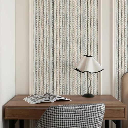 Main Street Peel and Stick Wallpaper Eco-Friendly Sheets 12 Pack, 11 X 16 Inch Woven Stripe Design, Wall Mural for Home Decor, Removable Wall Decor Wallpaper Peel and Stick for DIY Projects - style: Woven Stripe Design