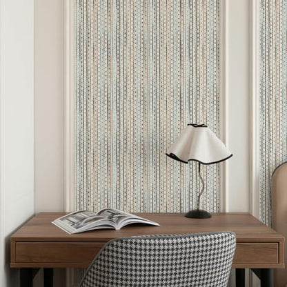 Main Street Peel and Stick Wallpaper Eco-Friendly Sheets 12 Pack, 11 X 16 Inch Woven Stripe Design, Wall Mural for Home Decor, Removable Wall Decor Wallpaper Peel and Stick for DIY Projects - style: Woven Stripe Design