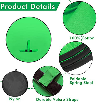 Portable Green Screen Chair, 57 in Greenscreen Backdrop with Stand Double Sided Foldable Green Background, Chroma Key, for Photography Streaming Gaming Photo Zoom Video Chats and Meeting - color: Green Screen