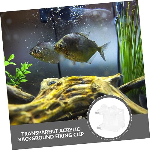 BESPORTBLE 2pcs Acrylic Clips for Fish Tank Backdrop Aquarium Background Fixing Clamp Siphon Design for Easy Installation and Durability