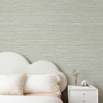 JiffDiff Grasscloth Wallpaper Peel and Stick Cream Grassweave Stick on Wallpaper Textured Self Adhesive Wall Paper Contact Paper 787" x 17.3" - color: withered, size: 17.3" x 787"