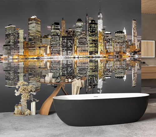 Cliouar-Aerial View of Manhattan, New York City Mural Wallpaper Peel and Stick 90" x 67" - color: No.10, size: 90" x 67"