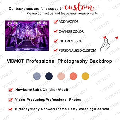 Palace Castle Backdrop for Wedding Party Decoration 9x6ft Luxury Hall Purple Backdrop for Bridal Shower Decor Couple Photo Photography Studio Set Props