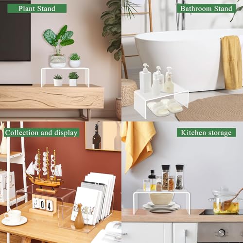 RattanView 2 Pcs 16 Inch Large Acrylic Risers Display Stands 8 mm Thick Acrylic Shelf Riser Showcase for Collectibles Jewelry Cupcakes Food Figures Perfume Cabinet (Clear) - color: Clear, size: 16 Inch, 8 Mm