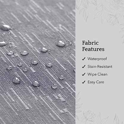 Elrene Home Fashions Continental Solid Texture Water, Stain & Wrinkle Resistant Tablecloth, 52"X52" Square, Gray - color: Grey, size: 52" x 52" (Square)