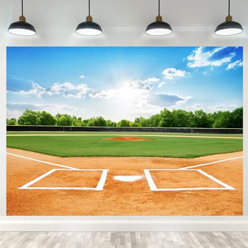 15x10ft Baseball Backdrop Baseball Field Stadium Photography Backgrounds for Sports Birthday Baby Shower Party Decor Baseball Theme Boys Students Adults Portrait Photo Booth Props - size: 15X10FT
