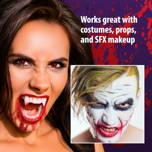 Kangaroo Halloween Fake Blood for Clothes - Liquid Washable Fake Red Fluid for Zombie Vampire Costumes Accessories Cosplay Adults and Kids Theatrical Fake Blood – Safe, Non-Toxic Halloween Makeup Prop