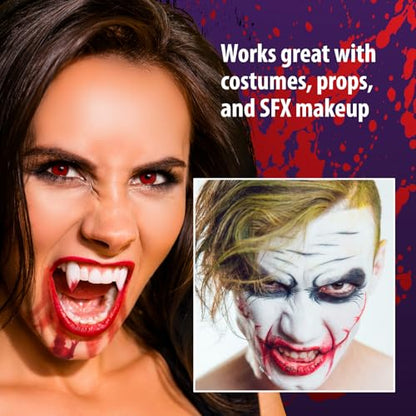 Kangaroo Halloween Fake Blood for Clothes - Liquid Washable Fake Red Fluid for Zombie Vampire Costumes Accessories Cosplay Adults and Kids Theatrical Fake Blood – Safe, Non-Toxic Halloween Makeup Prop