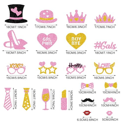 Galentines Day Decorations Photo Props Galentines Day Party Photo Booth Props Kit Ladies Girls Friendship Themed Party Decor Valentine's Day Birthday Party Decoration Supplies 35 Pieces
