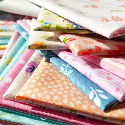 flic-flac 50pcs 8 x 8 inches (20cmx20cm) Cotton Fabric Squares Quilting Sewing Floral Precut Fabric Square Sheets for Craft Patchwork (50pcs 20cm*20cm) - size: 50pcs 20cm*20cm